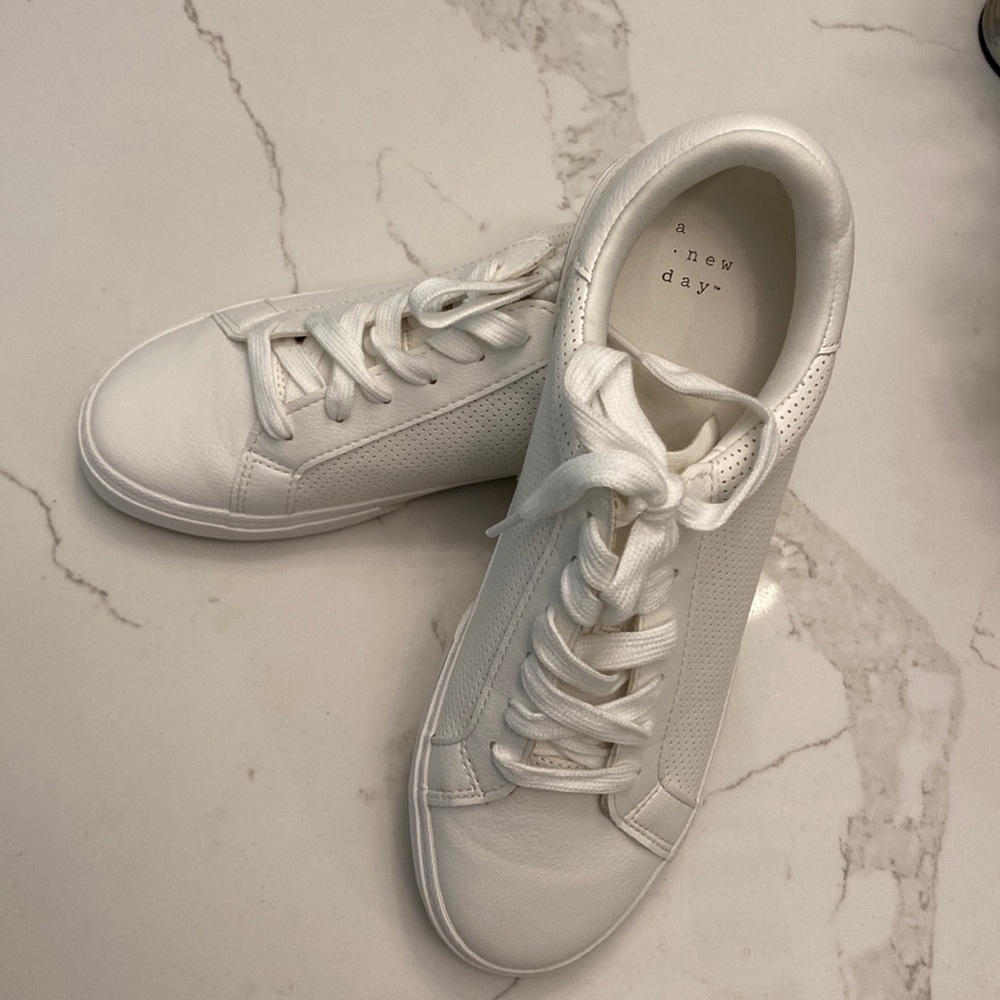 All white sneakers